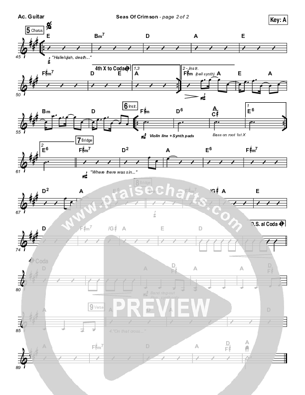 Seas Of Crimson Acoustic Guitar (Bethel Music)