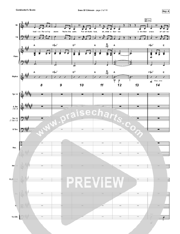 Seas Of Crimson Conductor's Score (Bethel Music)