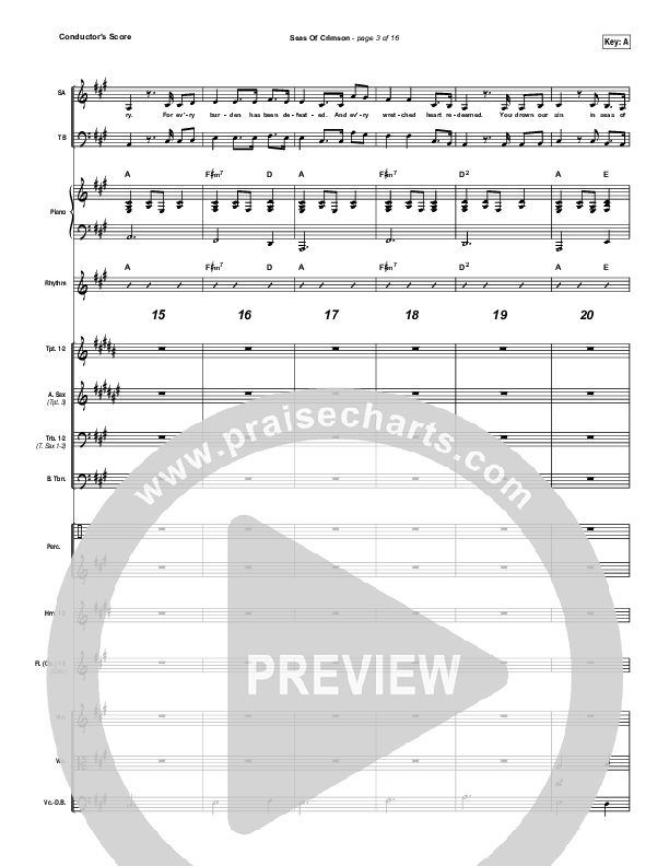 Seas Of Crimson Conductor's Score (Bethel Music)