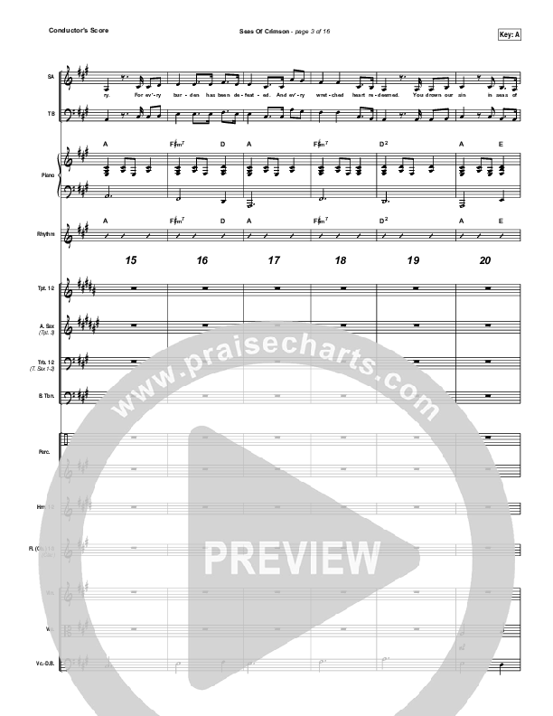 Seas Of Crimson Conductor's Score (Bethel Music)
