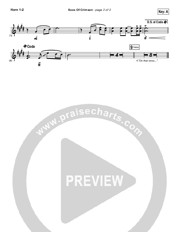 Seas Of Crimson French Horn 1/2 (Bethel Music)