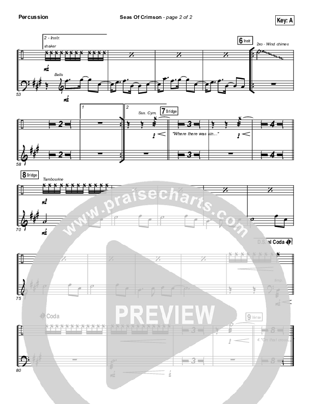 Seas Of Crimson Percussion (Bethel Music)