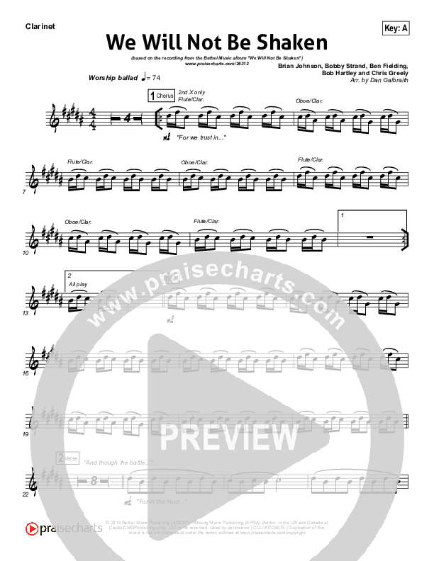 We Will Not Be Shaken Wind Pack (Bethel Music)