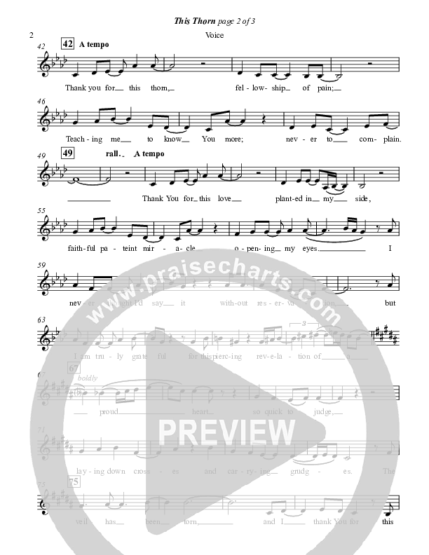 This Thorn Choir Sheet (Twila Paris)