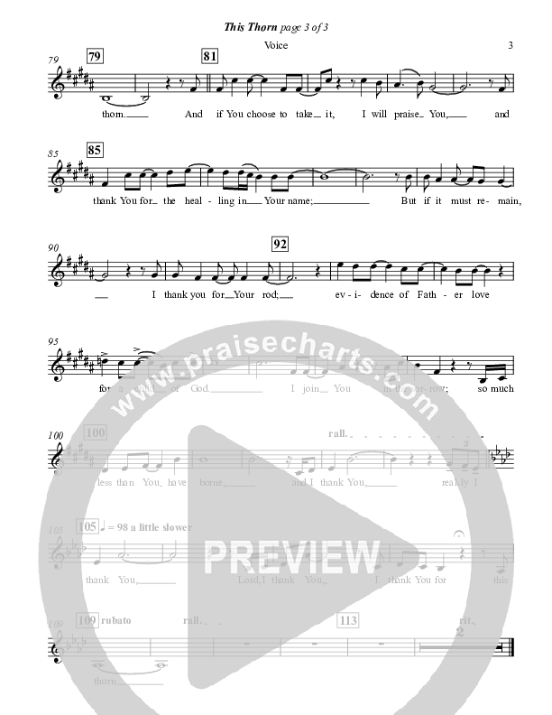 This Thorn Choir Sheet (Twila Paris)