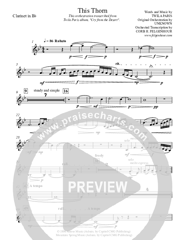 This Thorn Clarinet (Twila Paris)