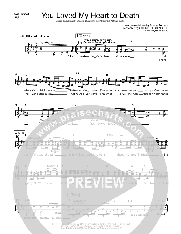 You Loved My Heart To Death Lead (SAT) (Shane & Shane)