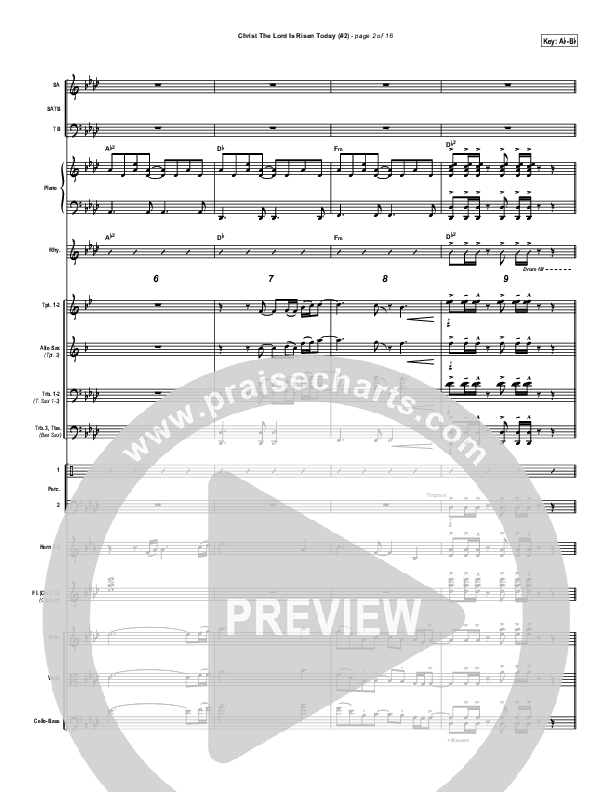Christ The Lord Is Risen Today Conductor's Score (PraiseCharts Band / Arr. Daniel Galbraith)