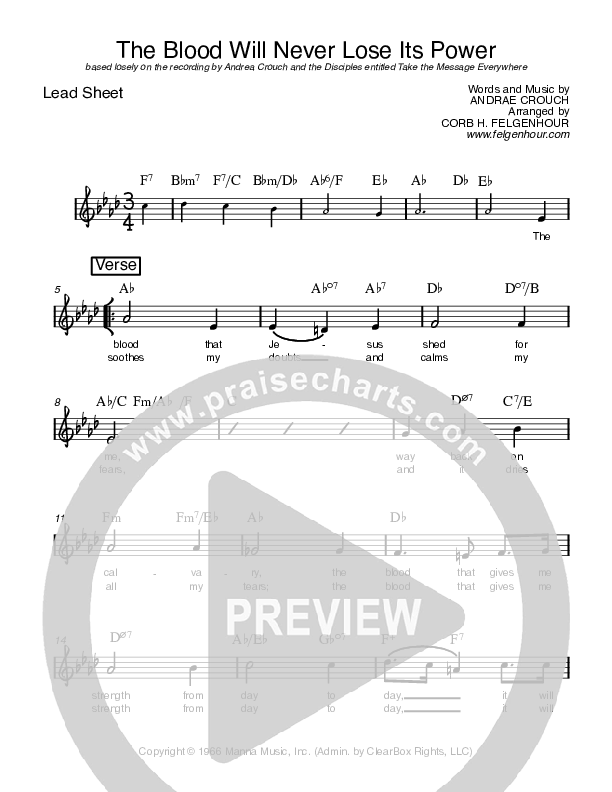 The Blood Will Never Lose Its Power Lead (SAT) (Andrae Crouch)