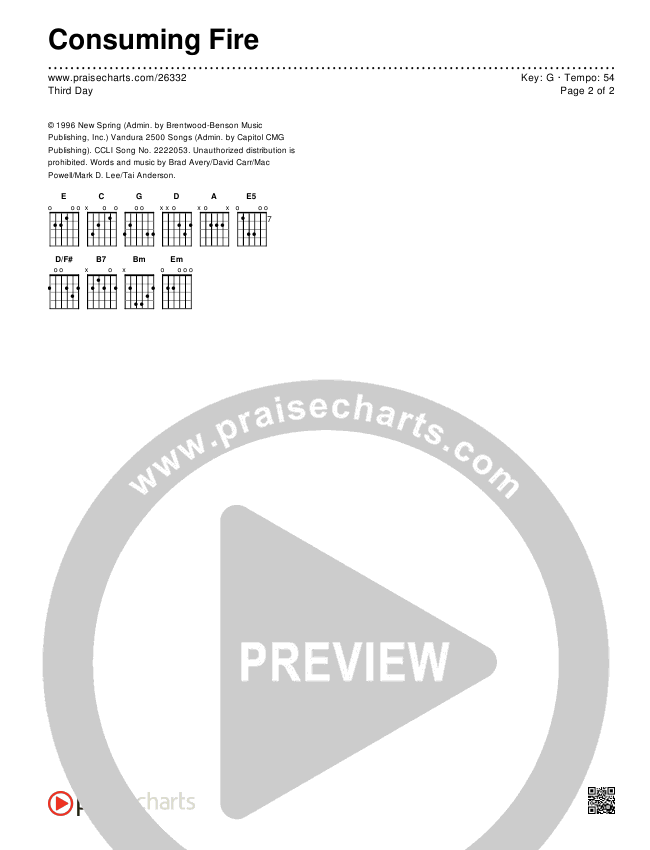 Consuming Fire Chords & Lyrics (Third Day)