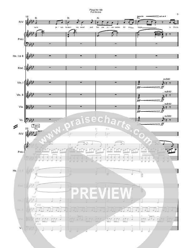 Plead For Me Conductor's Score (West Coast Revival)