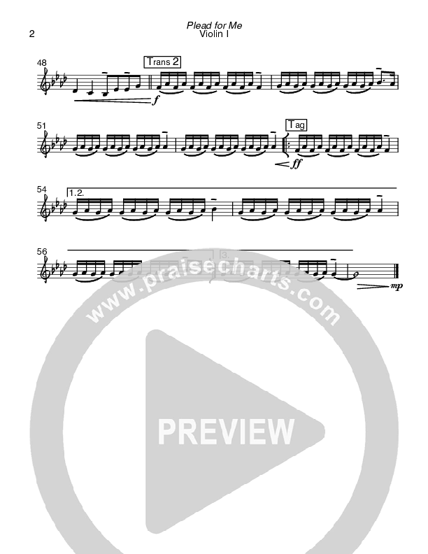 Plead For Me Violin 1 (West Coast Revival)