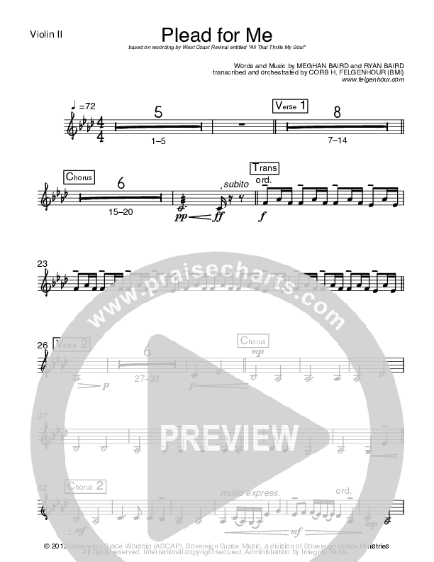 Plead For Me Violin 2 (West Coast Revival)