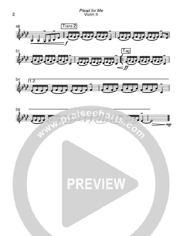 Plead For Me Violin 2 (West Coast Revival)