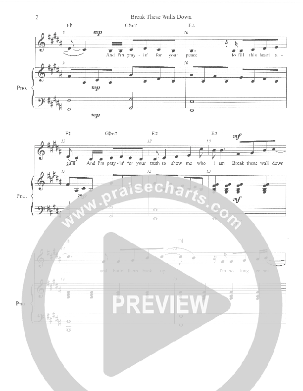 Break These Walls Down Piano/Vocal (Mitch Langley)