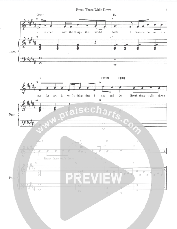 Break These Walls Down Piano/Vocal (Mitch Langley)