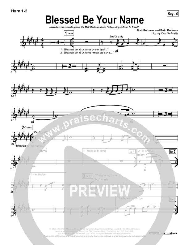 Blessed Be Your Name Brass Pack (Matt Redman)