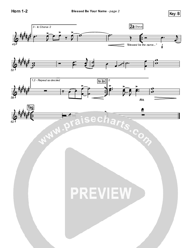 Blessed Be Your Name Brass Pack (Matt Redman)