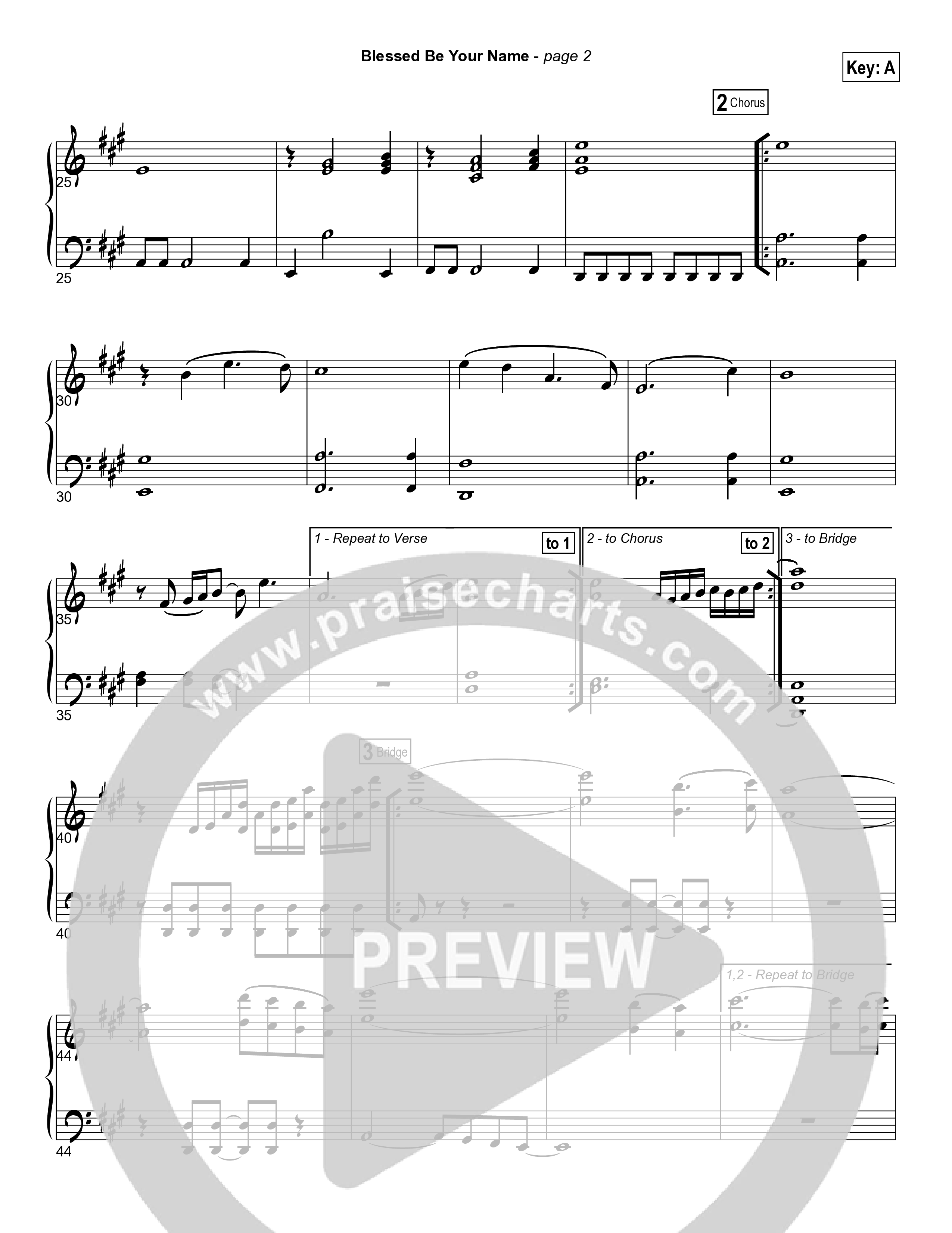 Blessed Be Your Name String Reduction (Matt Redman)