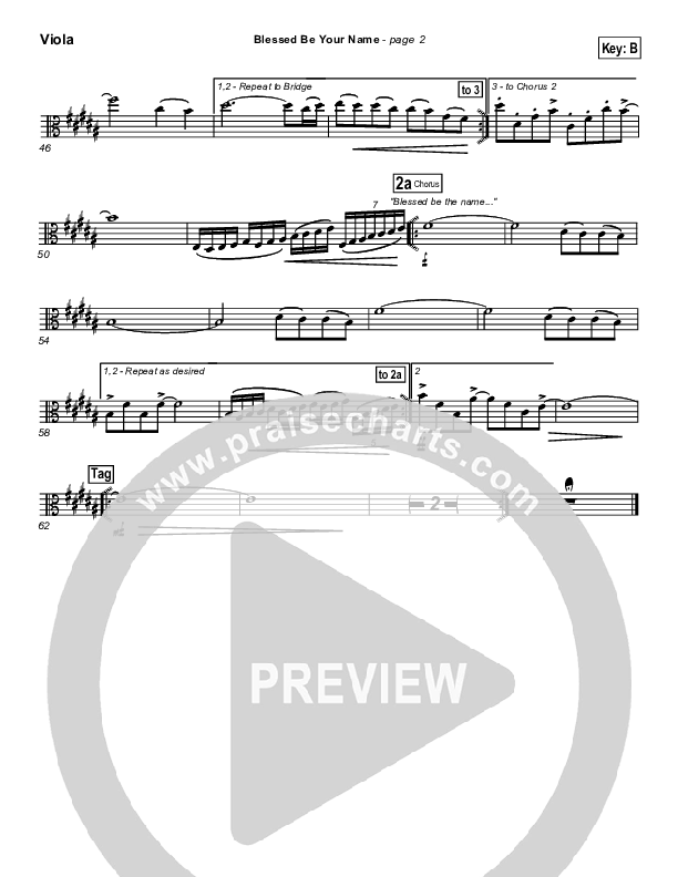 Blessed Be Your Name Viola (Matt Redman)