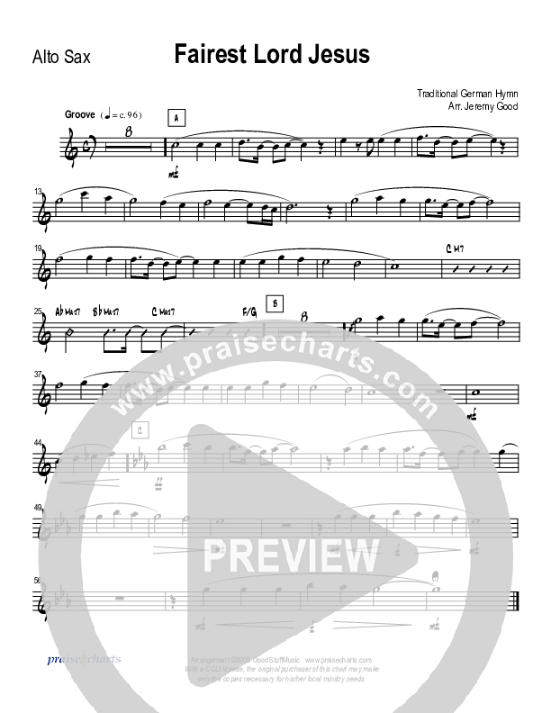 Fairest Lord Jesus (Instrumental) Alto Sax (Good Jazz Series)