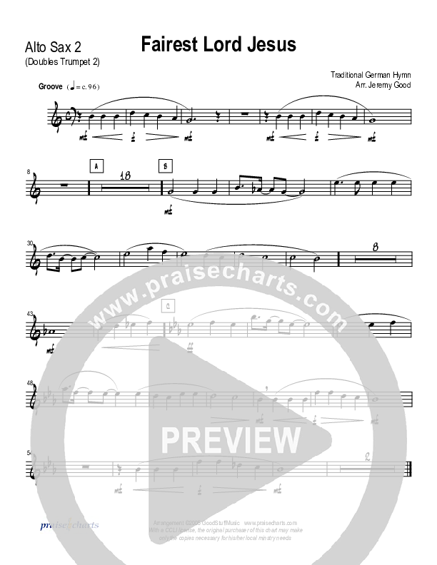 Fairest Lord Jesus (Instrumental) Alto Sax (Good Jazz Series)