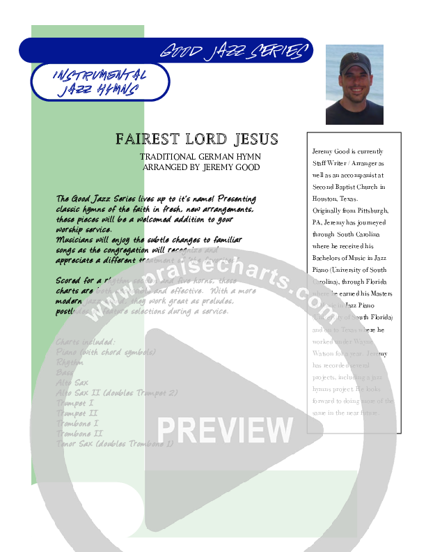 Fairest Lord Jesus (Instrumental) Cover Sheet (Good Jazz Series)
