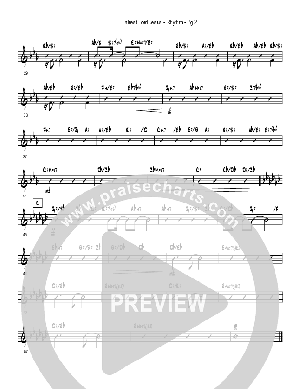 Fairest Lord Jesus (Instrumental) Rhythm Chart (Good Jazz Series)