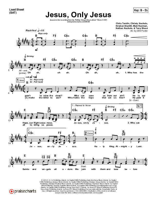 Jesus Only Jesus Lead (SAT) (Phillips Craig & Dean)