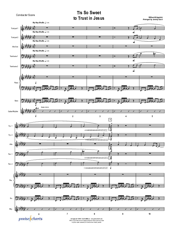 Tis So Sweet To Trust In Jesus (Instrumental) Conductor's Score (Good Jazz Series)