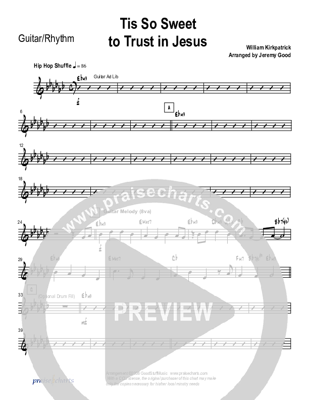 Tis So Sweet To Trust In Jesus (Instrumental) Guitar (Good Jazz Series)