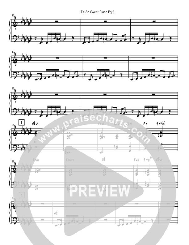 Tis So Sweet To Trust In Jesus (Instrumental) Piano Sheet (Good Jazz Series)