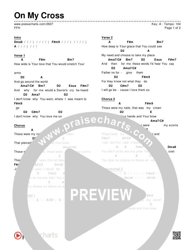 On My Cross Chords & Lyrics (FFH)