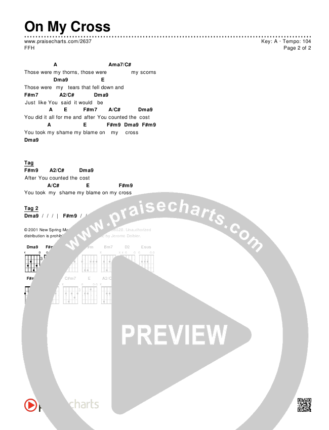 On My Cross Chords & Lyrics (FFH)