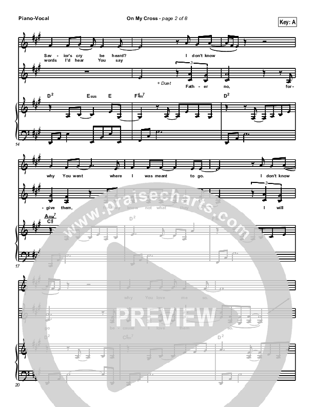 On My Cross Piano/Vocal (FFH)