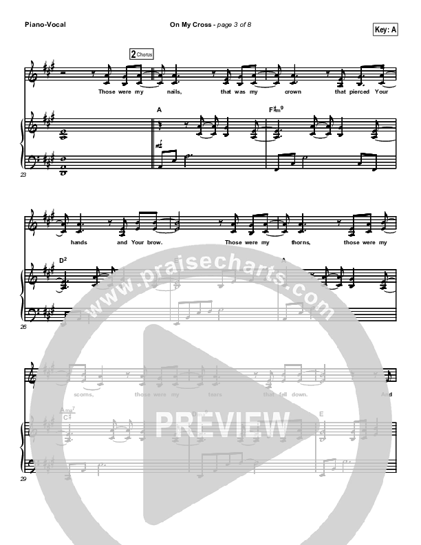 On My Cross Piano/Vocal (FFH)