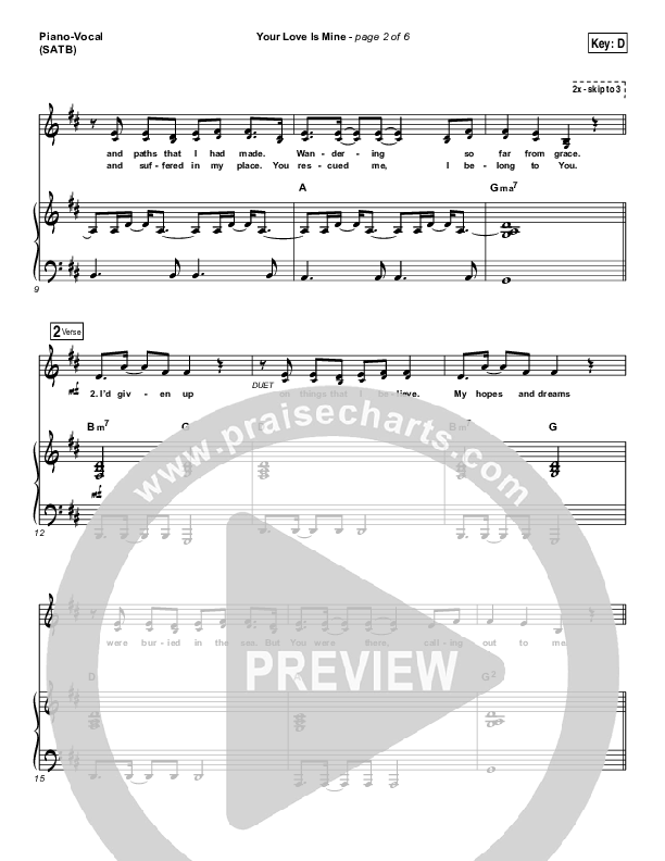 Your Love Is Mine Piano/Vocal (SATB) (I Am They)