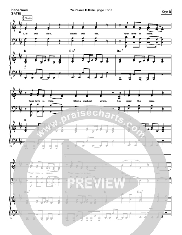 Your Love Is Mine Piano/Vocal (SATB) (I Am They)