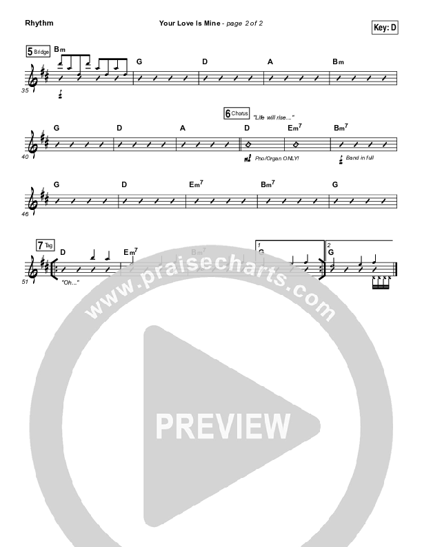 Your Love Is Mine Rhythm Chart (I Am They)