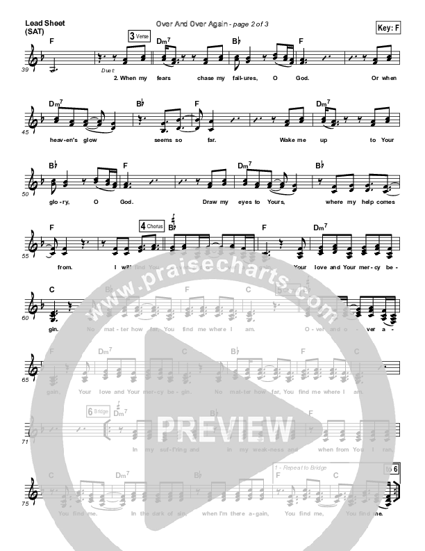 Over And Over Again Lead Sheet (SAT) (I Am They)