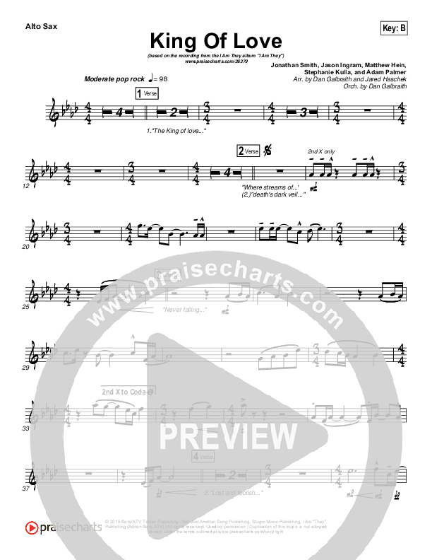 King Of Love Alto Sax (I Am They)