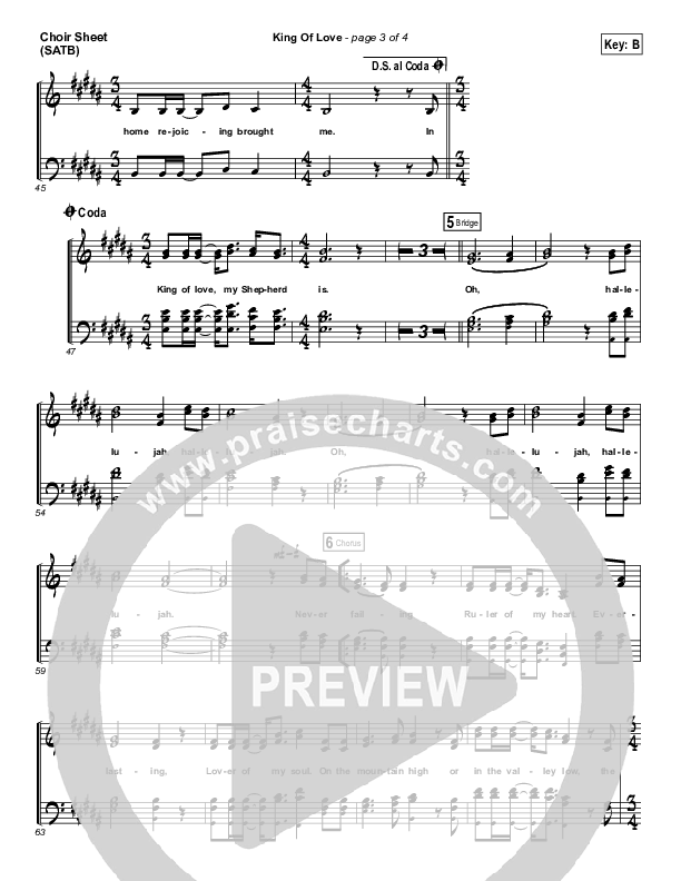 King Of Love Choir Sheet (SATB) (I Am They)