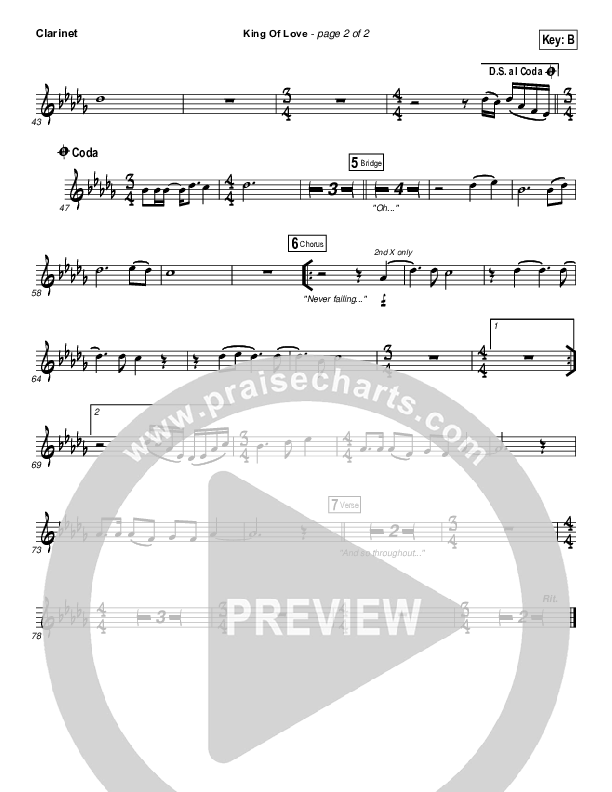 King Of Love Clarinet (I Am They)