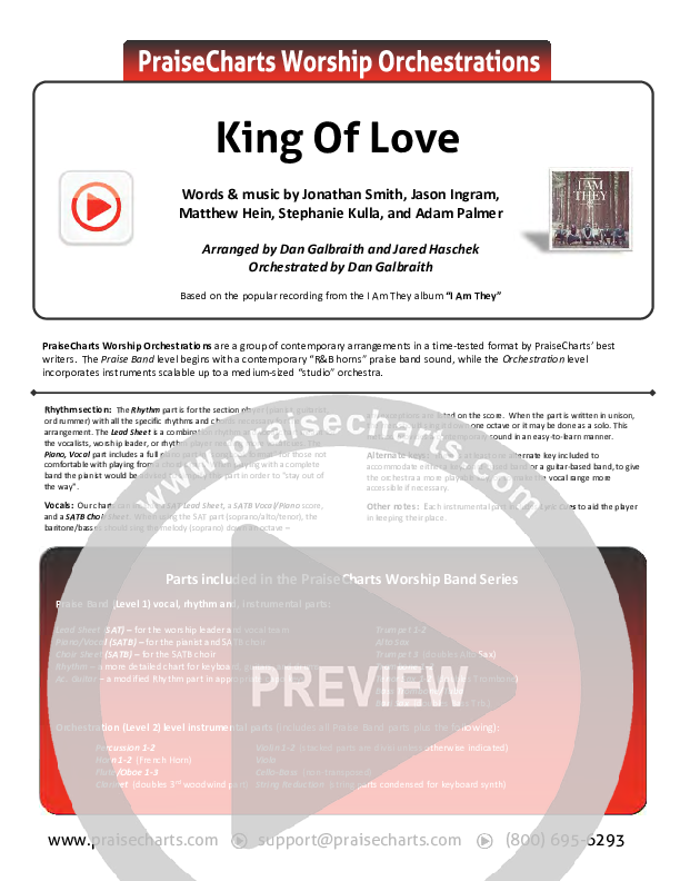 King Of Love Cover Sheet (I Am They)