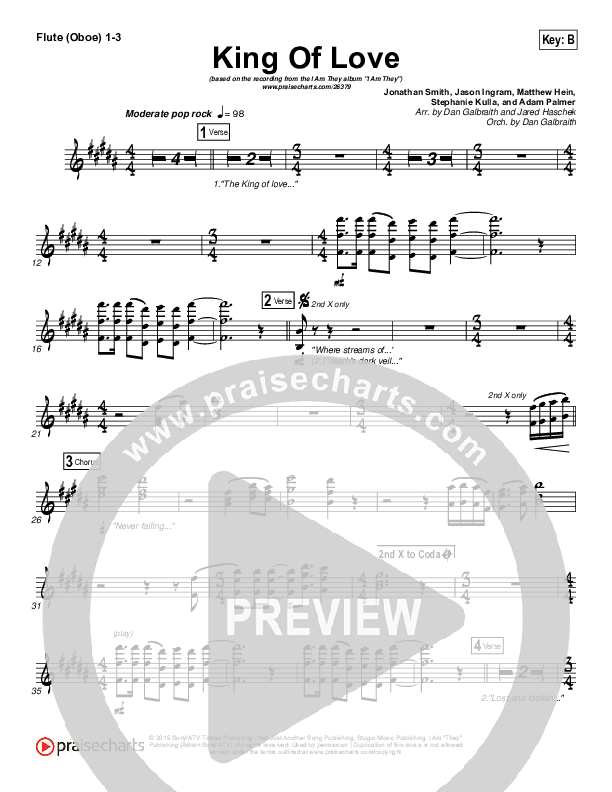 King Of Love Flute/Oboe 1/2/3 (I Am They)