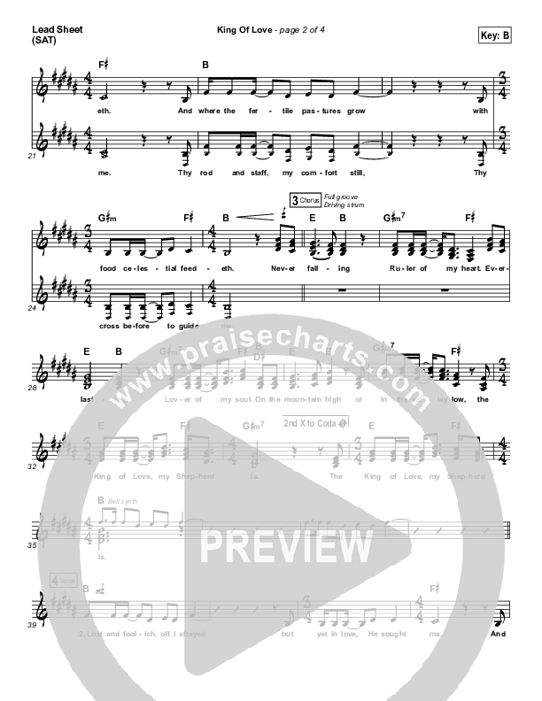 King Of Love Lead Sheet (SAT) (I Am They)