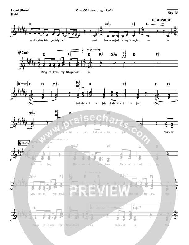 King Of Love Lead Sheet (SAT) (I Am They)