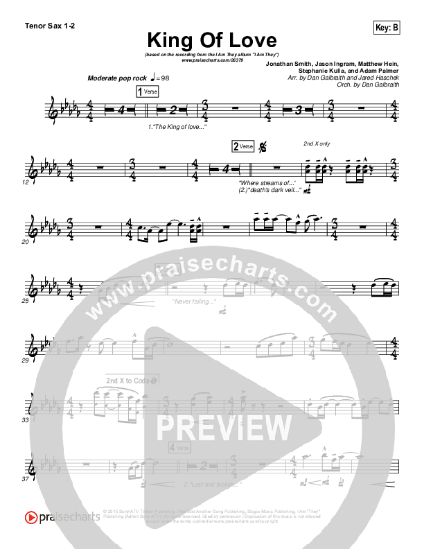 King Of Love Tenor Sax 1/2 (I Am They)