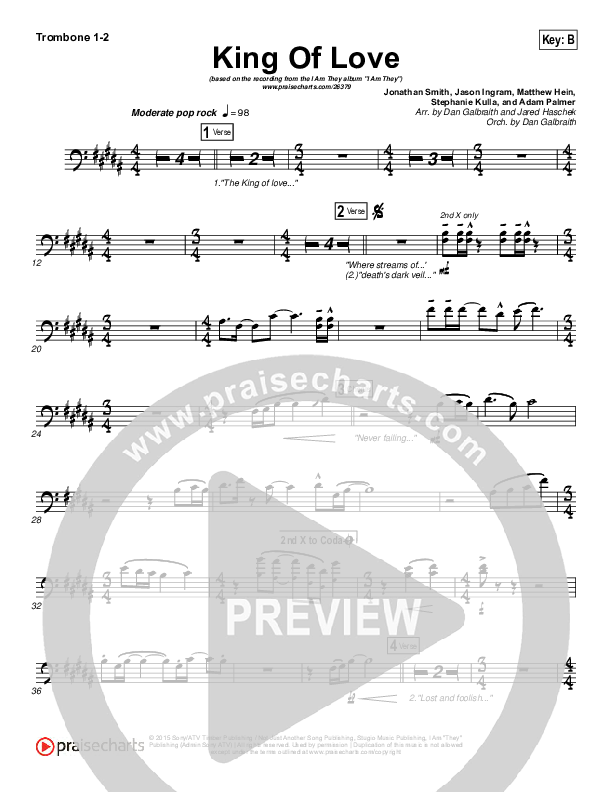 King Of Love Trombone 1/2 (I Am They)