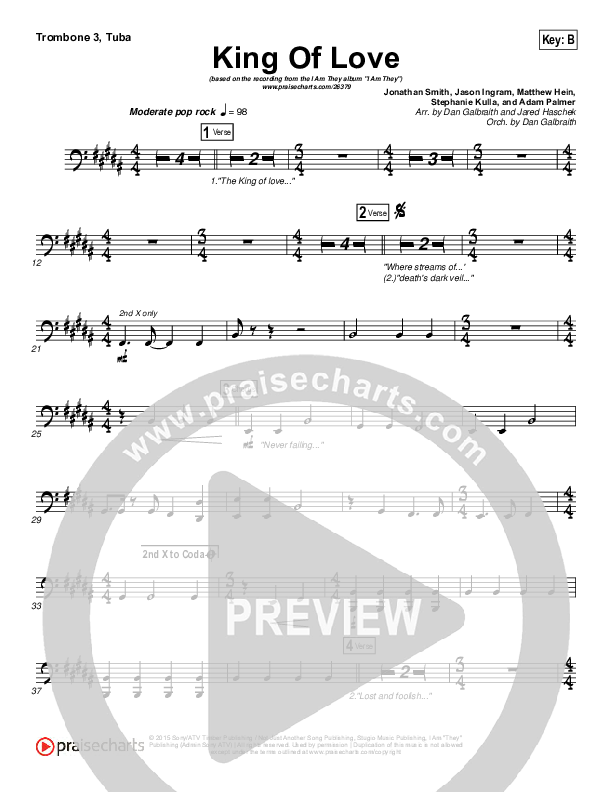 King Of Love Trombone 3/Tuba (I Am They)